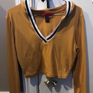 Yellow crop top sweater/shirt